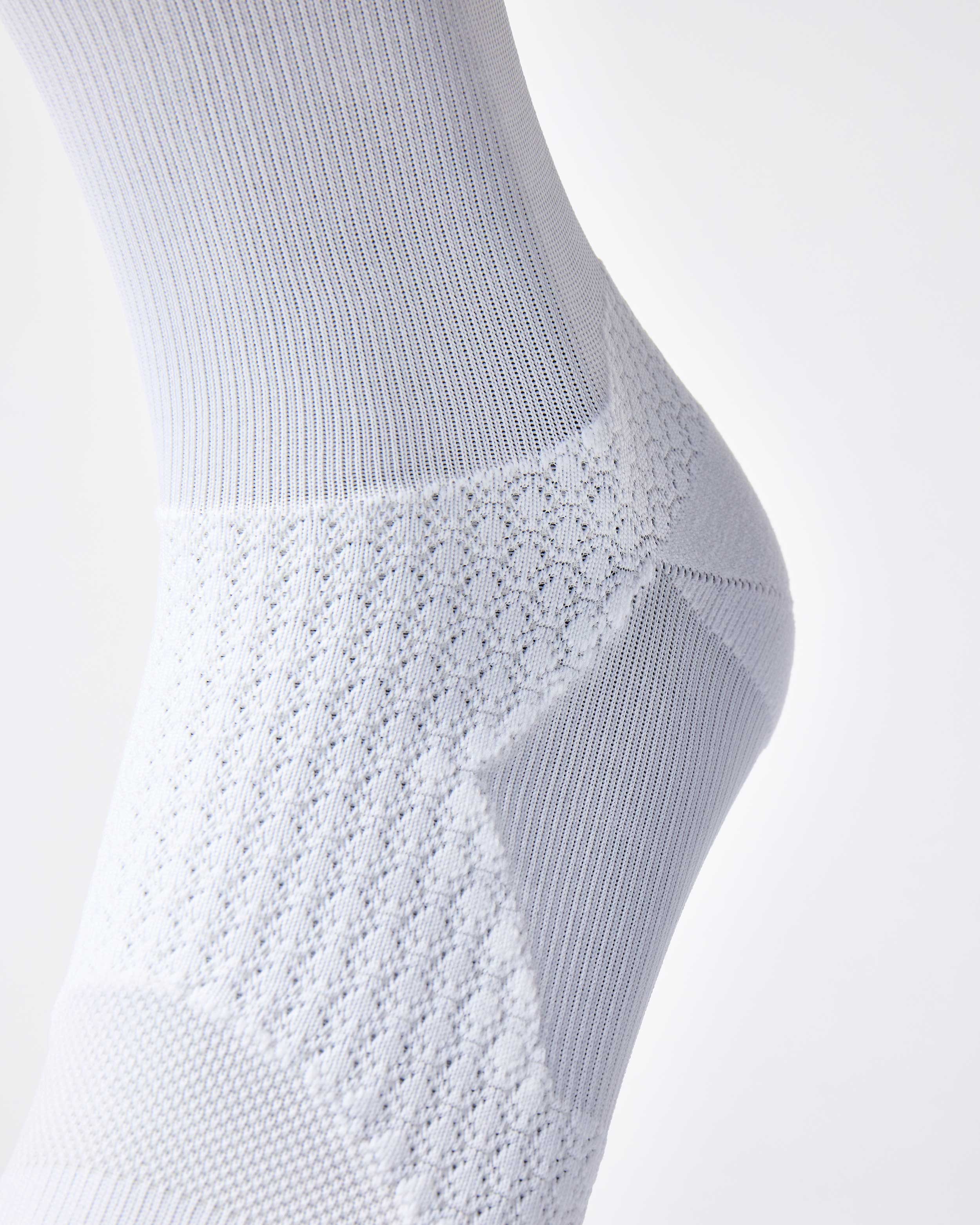 BIOSx Elite Performance Crew Compression Socks - Crisp White