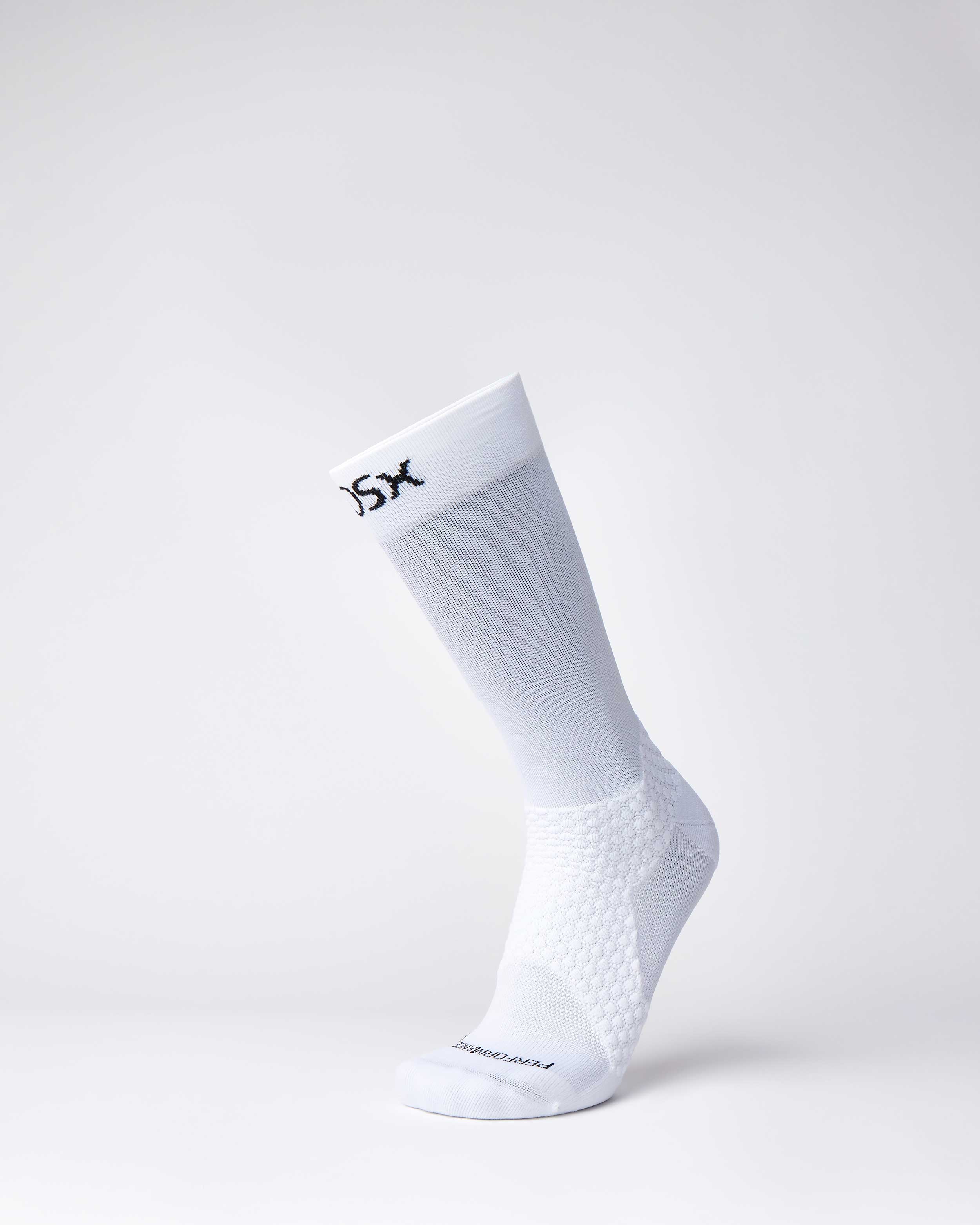 BIOSx Elite Performance Crew Compression Socks - Crisp White