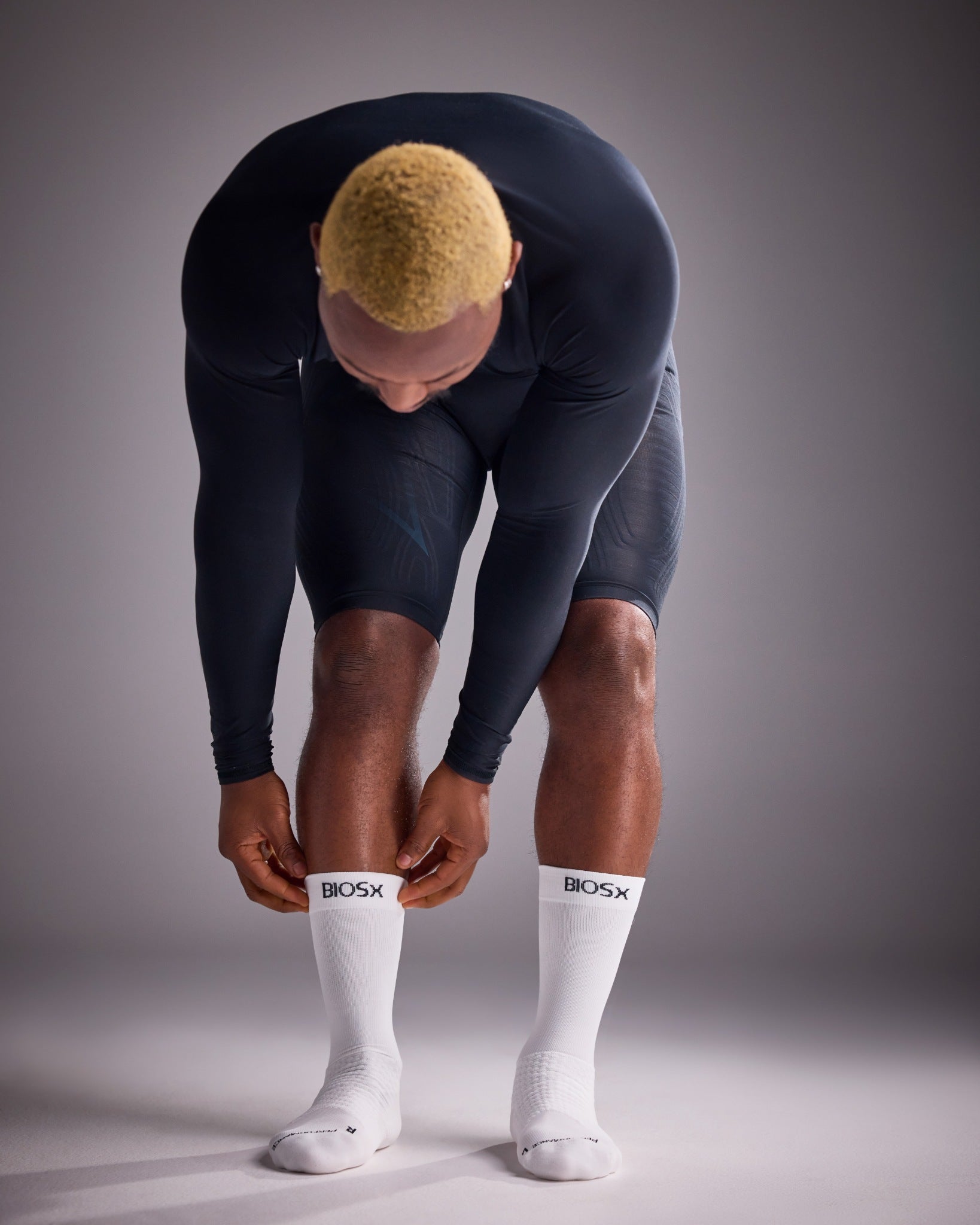 BIOSx Elite Performance Crew Compression Socks - Crisp White