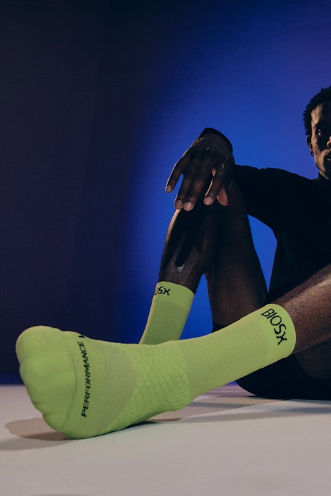 BIOSx Elite Performance Crew Compression Socks - Neon Green