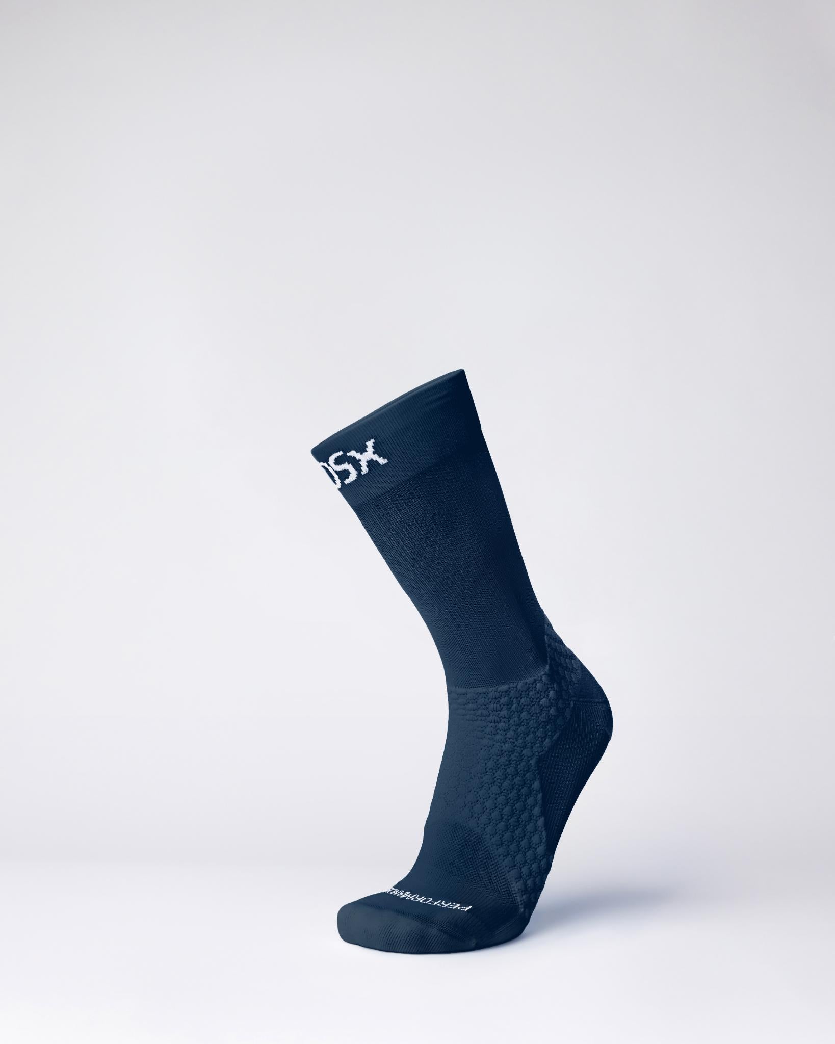 BIOSx Elite Performance Crew Compression Socks - Midnight Blue