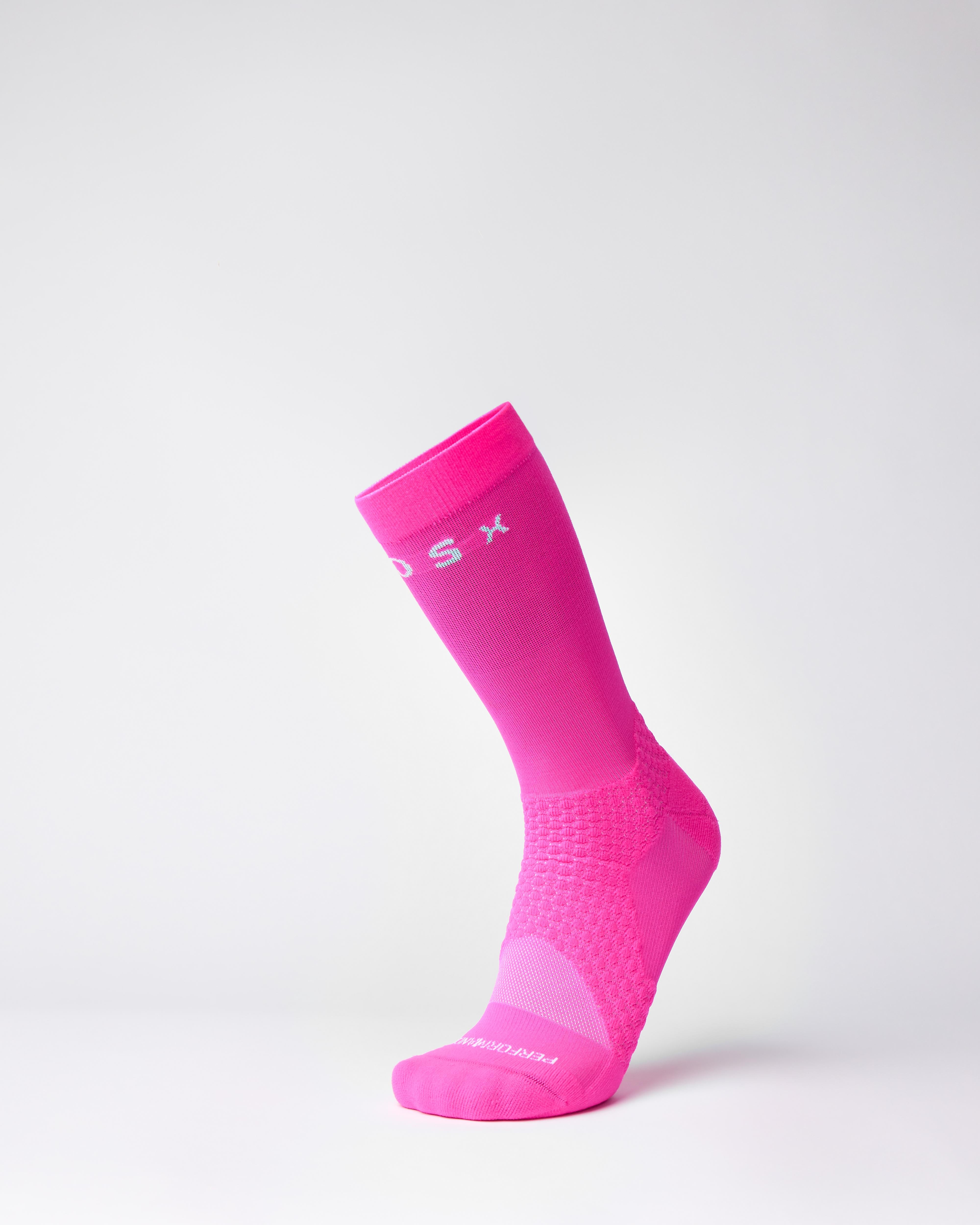 BIOSx Elite Performance Crew Compression Socks - Neon Pink