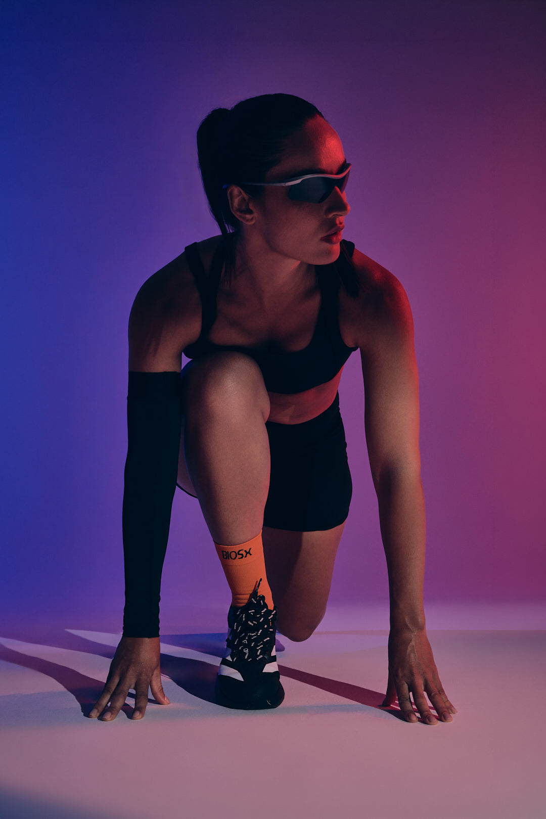 BIOSx Elite Performance Crew Compression Socks - Ignite Orange